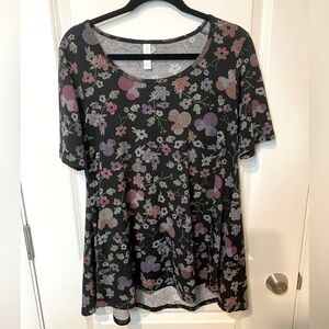 LulaRoe Floral with Minnie Mouse Disney Perfect T T shirt